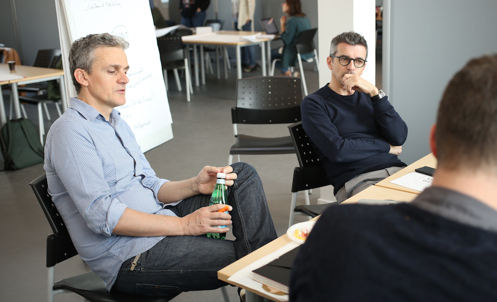 Guénolé Seiler, délégué numérique chez France 3 Pays de la Loire et Hervé Barbot, directeur et développement du groupe Sipa Ouest-France, tous deux mentors sur le Media Mix Week-end